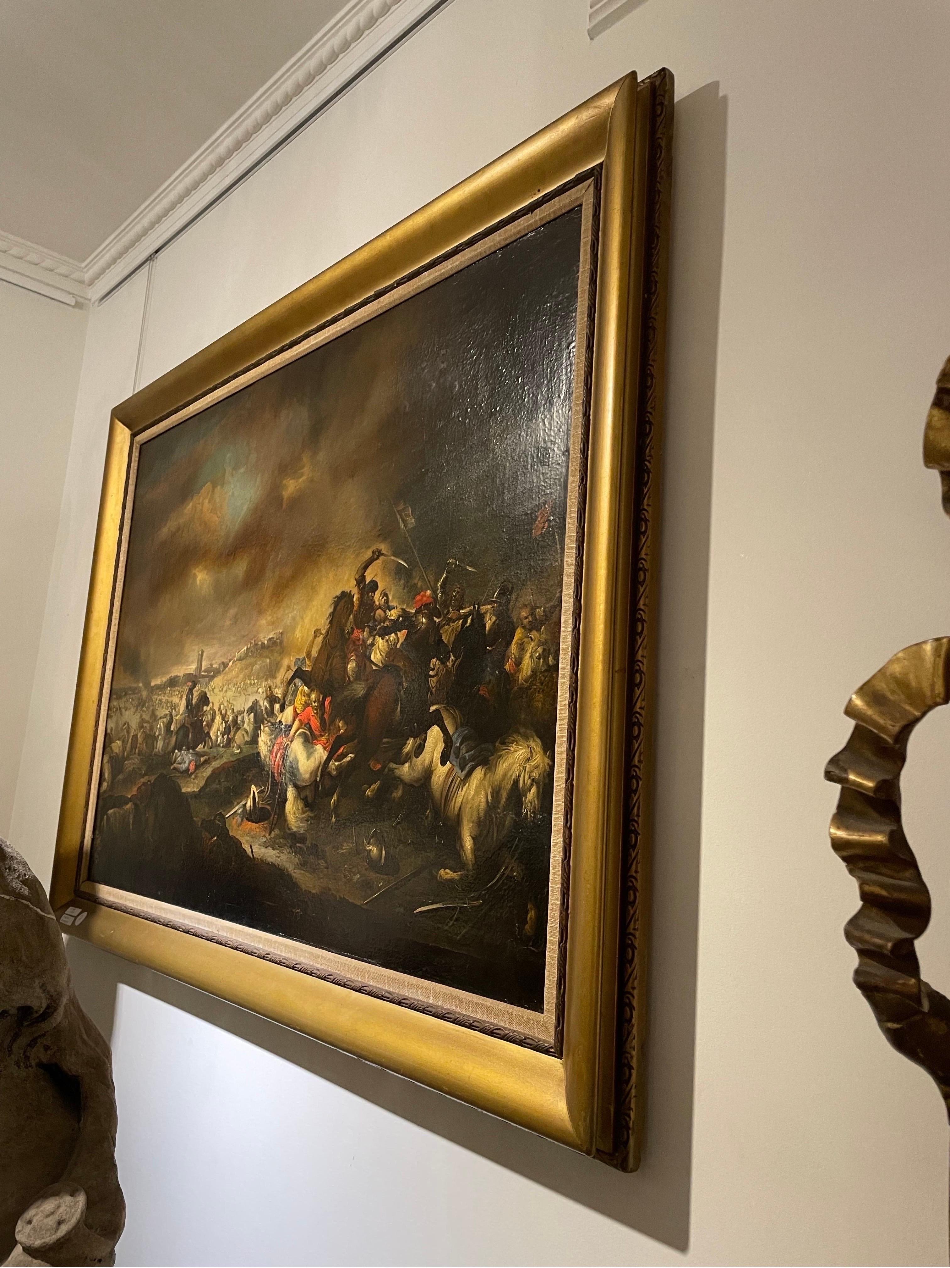 Ein Gemälde aus dem späten 17. Jahrhundert, das eine Kavallerieschlacht darstellt (Barock) im Angebot