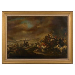 A Late 17th Century Painting Depicting A Cavalry Battle