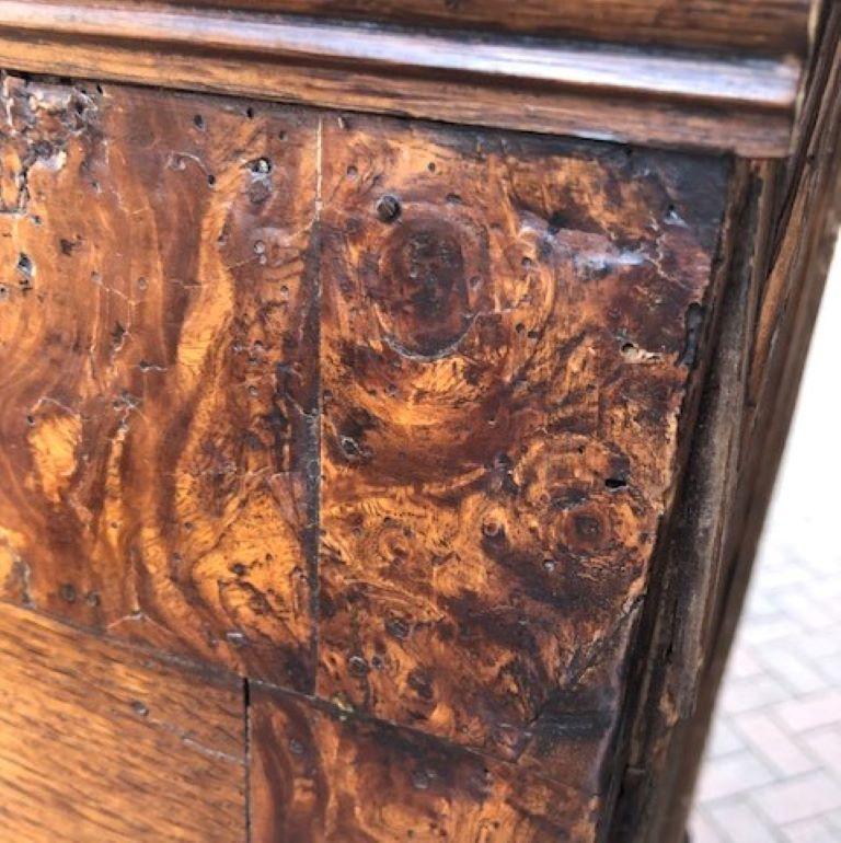 Late 17th Century William & Mary Burr Elm, Walnut and Oak Chest on Stand For Sale 3