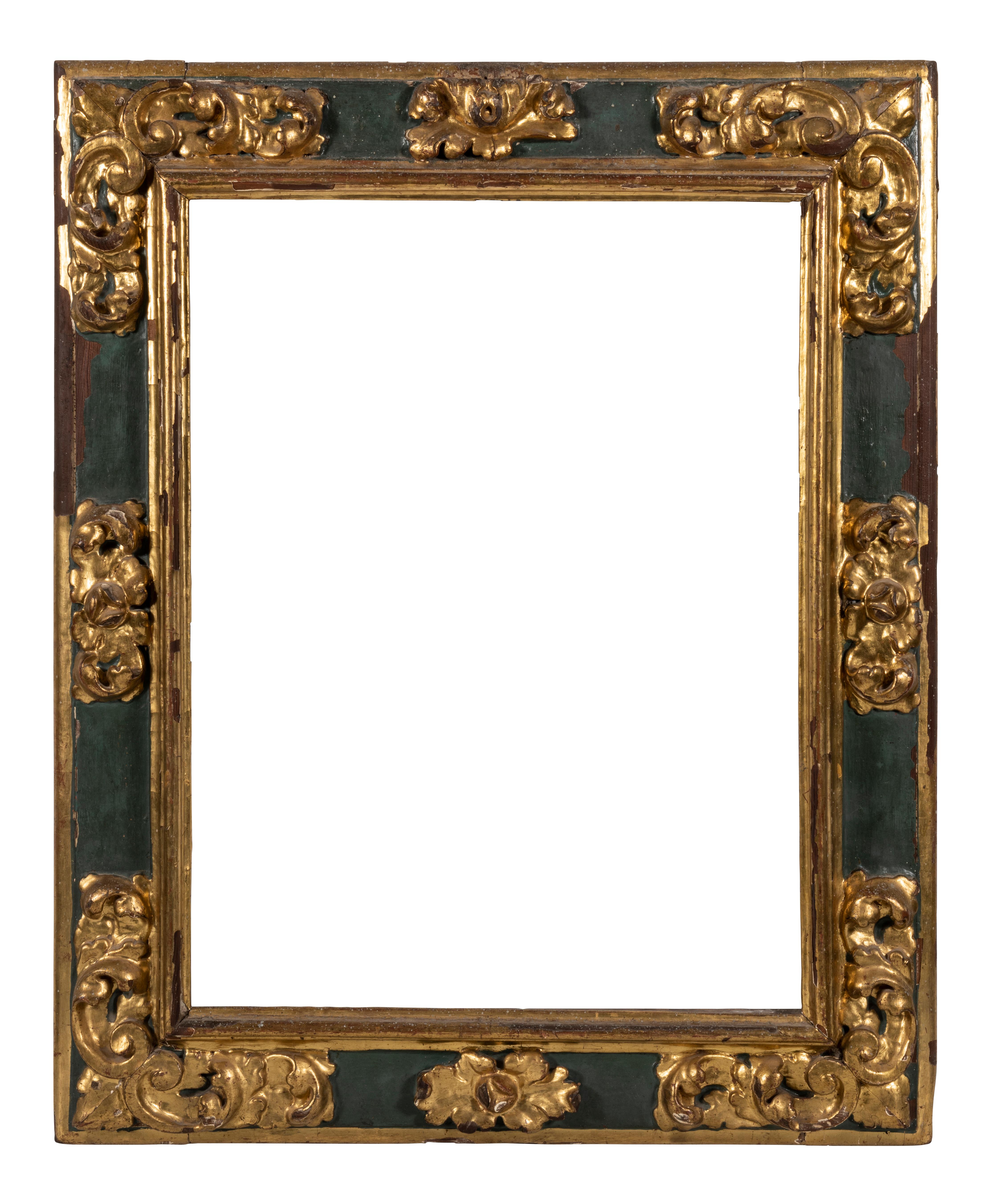 A Late 17th-Early 18th Century Spanish Gilt and Polychrome Frame For Sale
