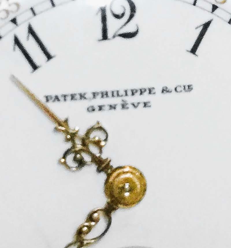 Women's or Men's Late 1800s Patek Philippe Diamond Set Aquamarine Blue Engine Turned Guillouche