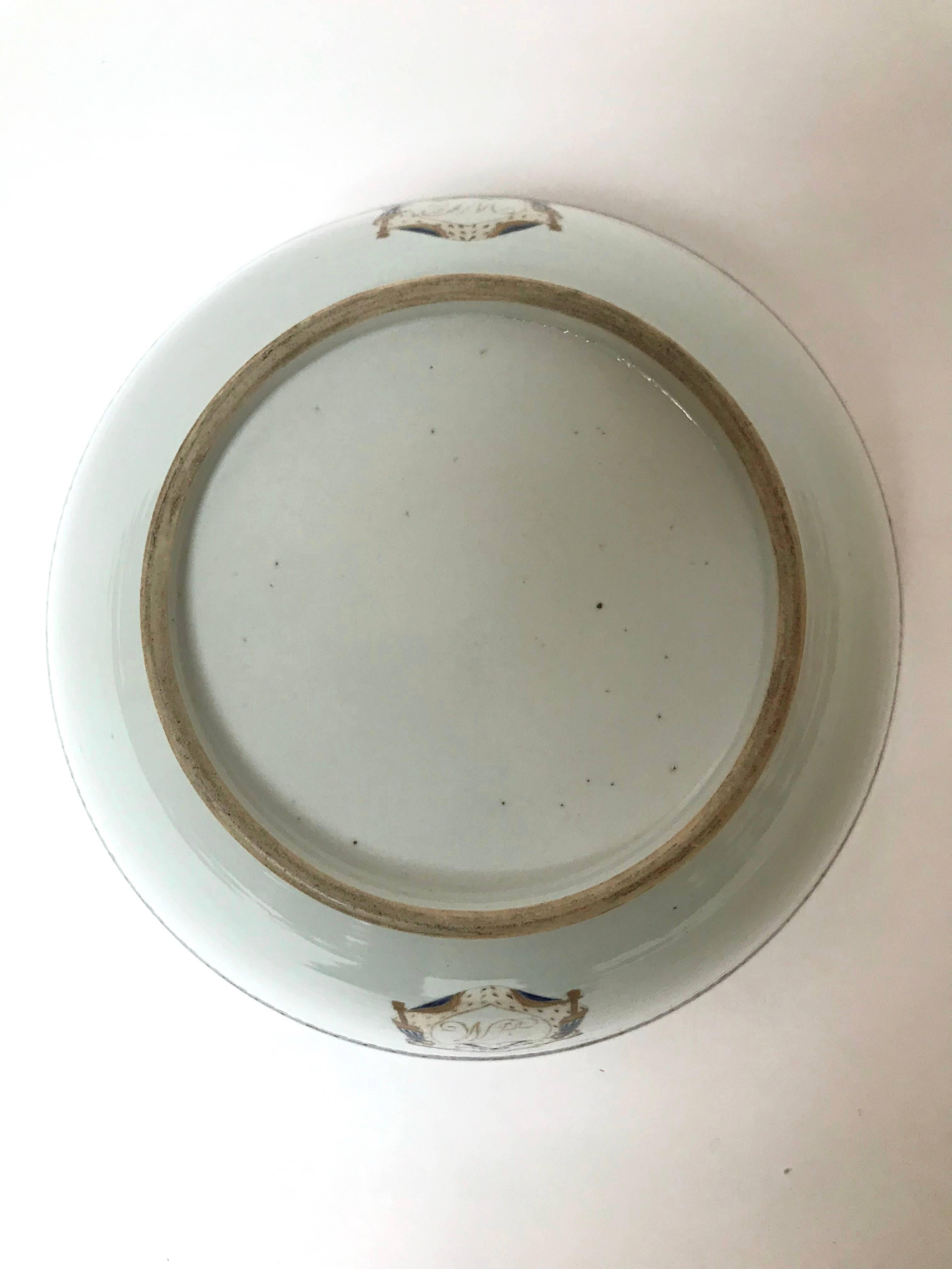 Late 18th-Early 19th Century Large Chinese Export Armorial Bowl 4