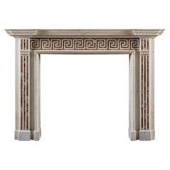A Late 18th Century Chimneypiece in Statuary Marble with Jasper Inlays