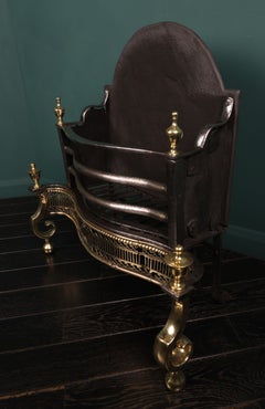 Late 18th Century English Wrought & Brass Fire Basket