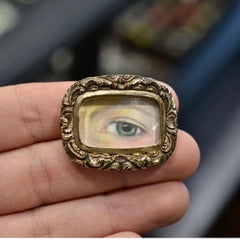 A Late 18th Century Gold Mounted 'Lover’s Eye' Miniature Brooch