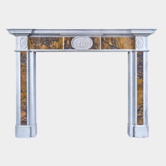 A Late 18th Century Irish Statuary And Siena Marble Georgian Fireplace Mantel