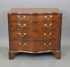 Late 18th Century Mahogany Serpentine Four Drawer Chest