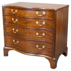 Late 18th Century Mahogany Serpentine Four Drawer Chest