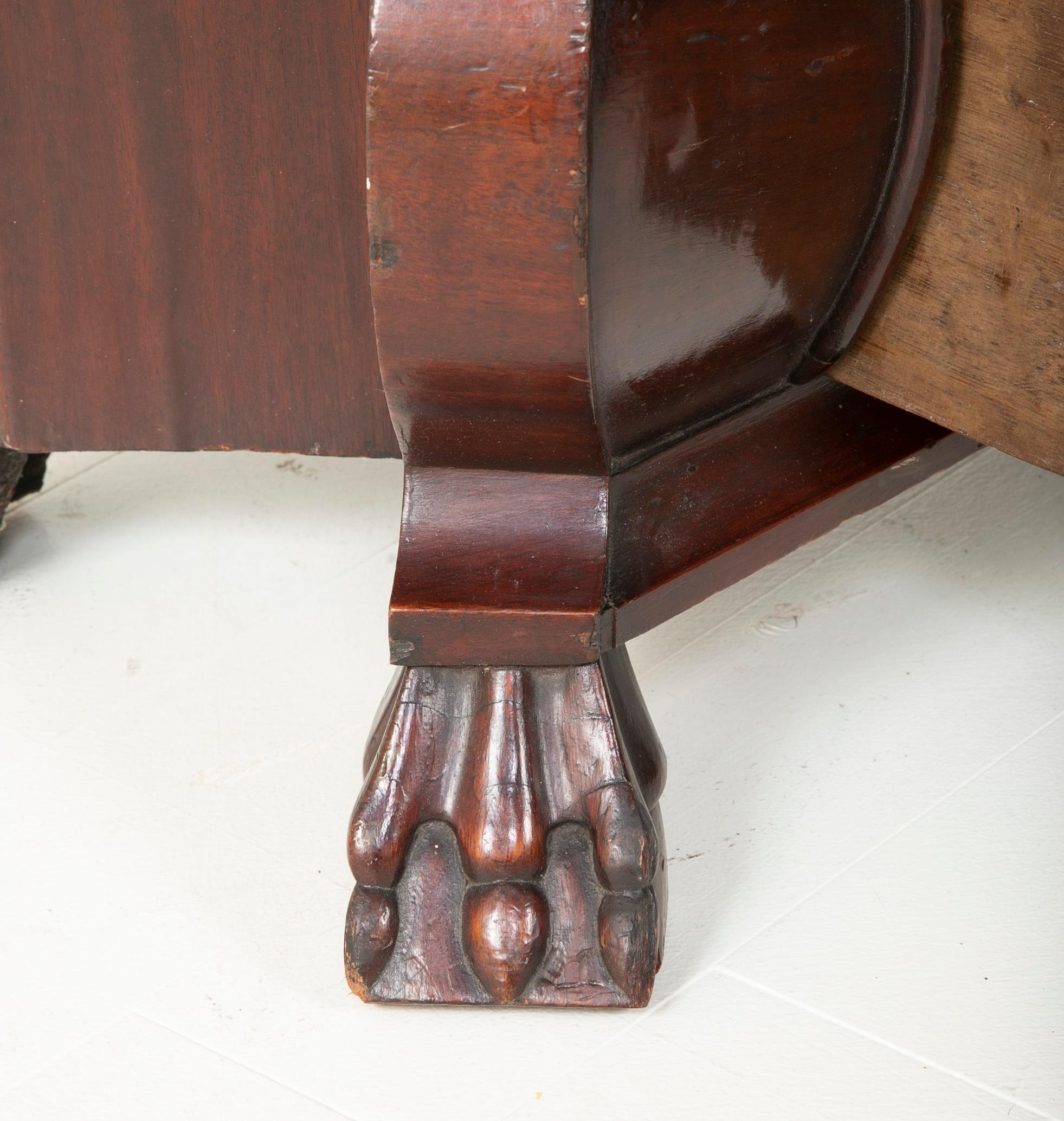 Late 18th Century Childs Dutch Kettle Base Paw Foot Bookcase For Sale 5
