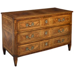 Late 18th Century North Italian Parquetry walnut and fruitwood inlaid commode 