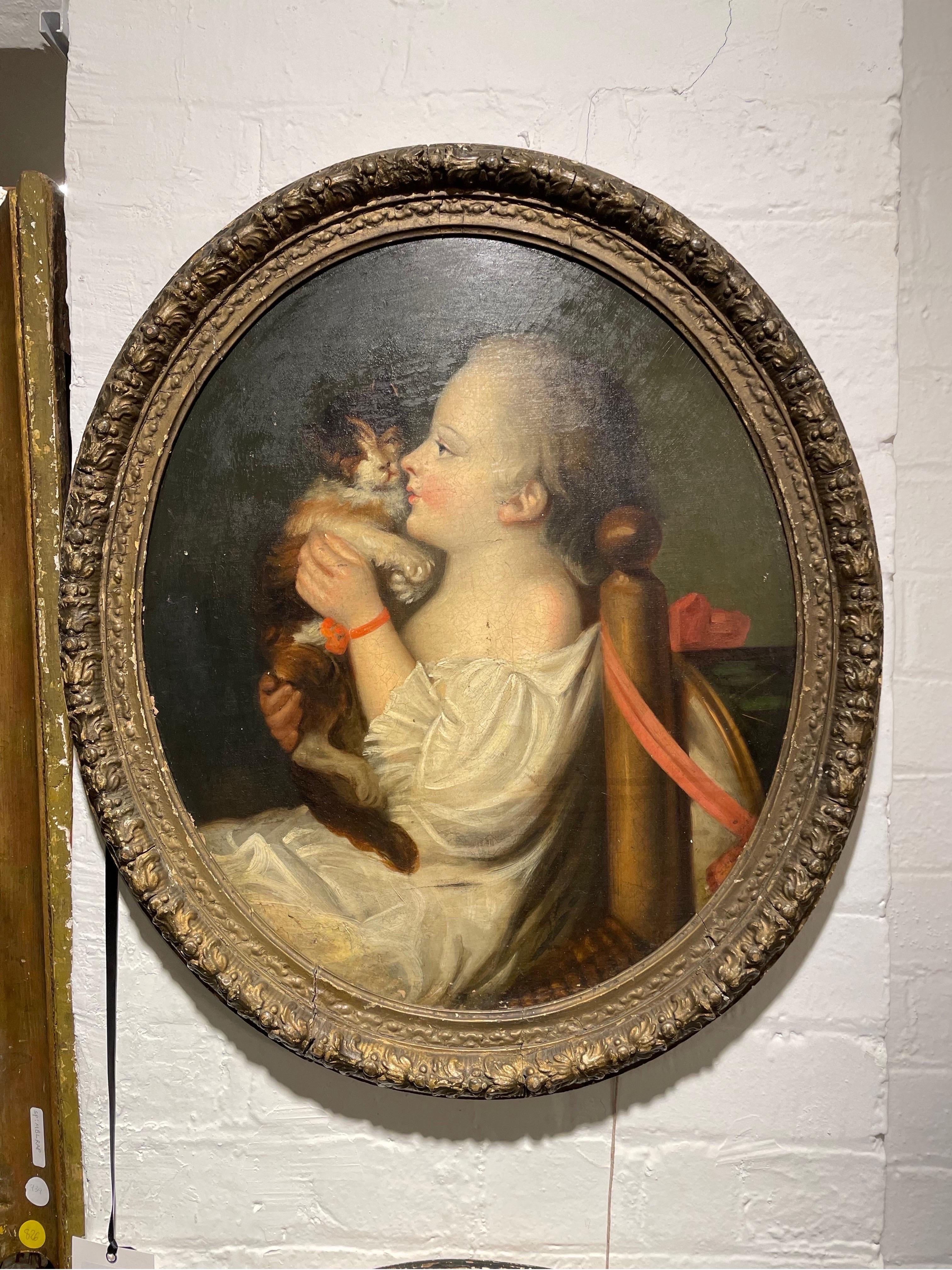A Late 18th Century Oval Painting

Girl with a cat, original oil on canvas in gilt-wood frame.

Height 68 cm Width 58 cm Depth: 5cm

Provenance: Private Australian Collection acquired in 1940s.