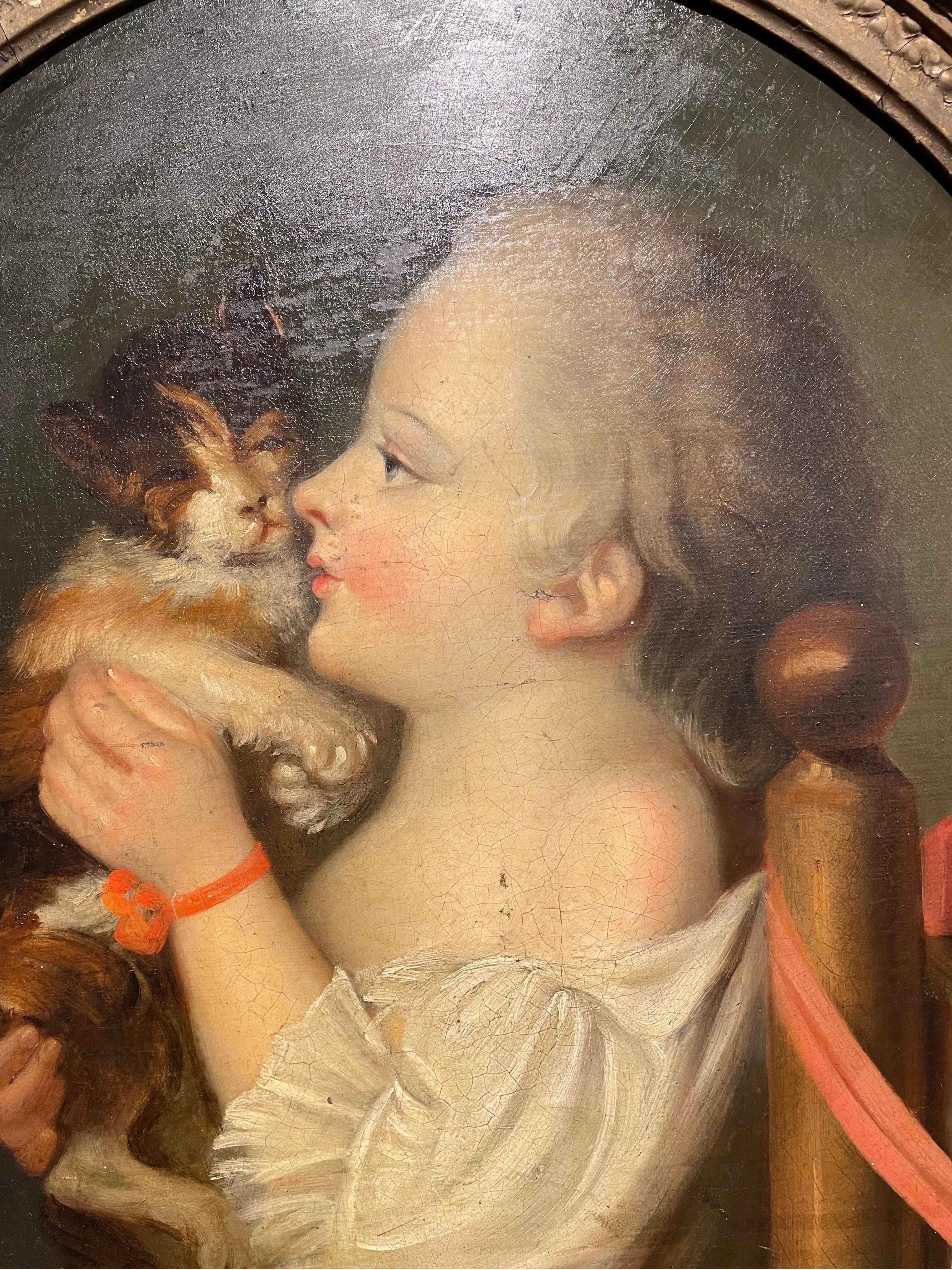 Romantic A Late 18th Century Oval Painting For Sale