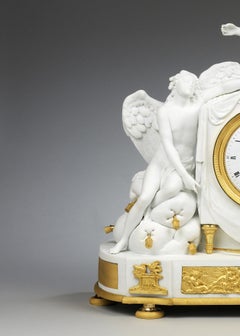 Late 18th Century Paris Biscuit Porcelain Clock by Piolaine