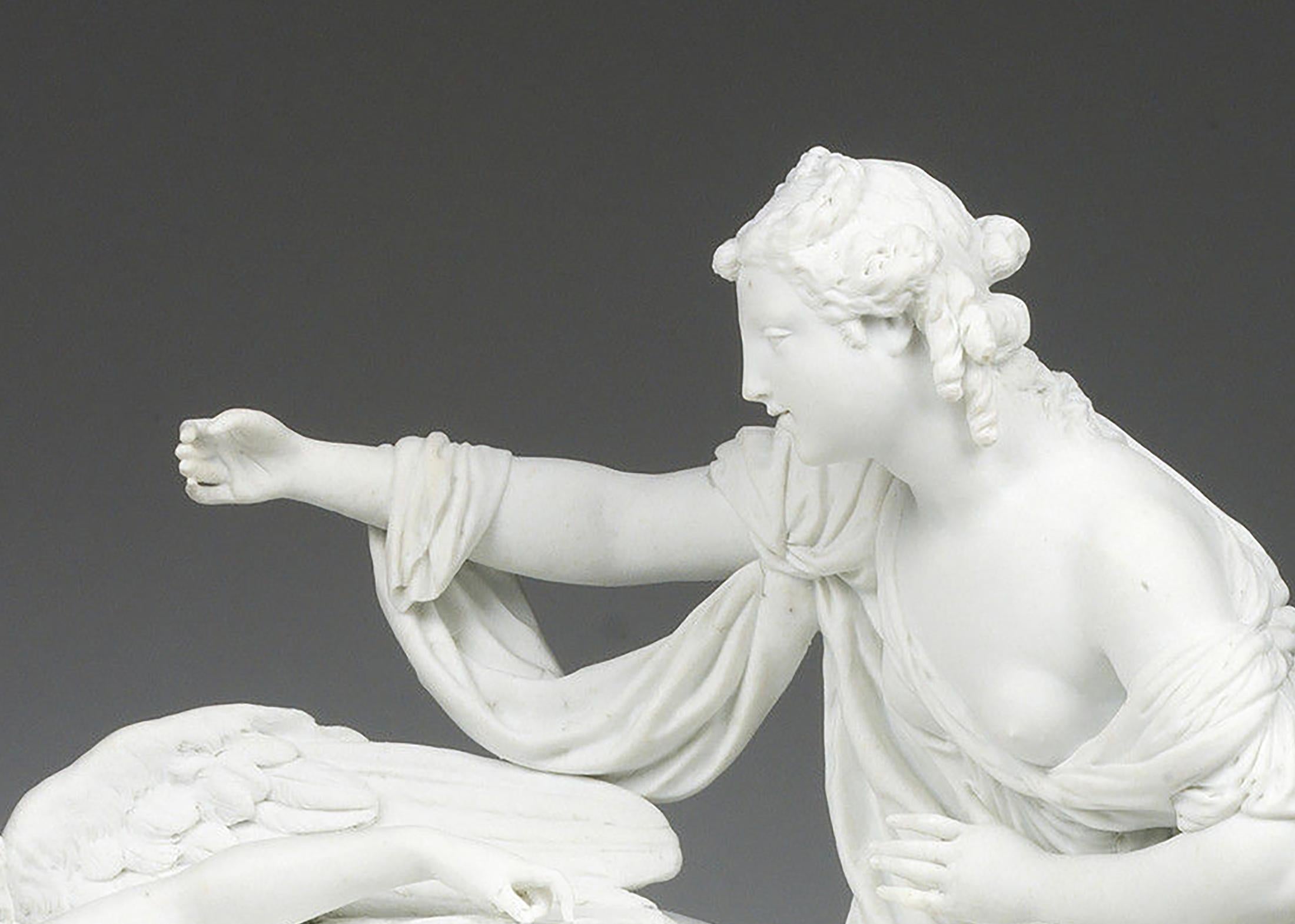 French Late 18th Century Paris Biscuit Porcelain Clock by Piolaine For Sale