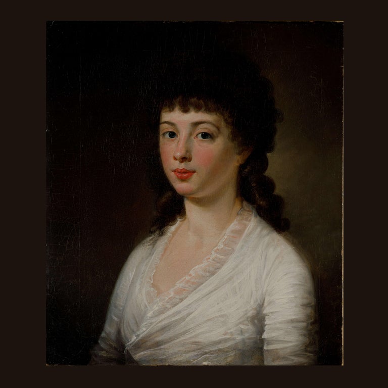 French Late 18th Century Portrait of a Lady Attributed to Henri-Pierre Danloux For Sale