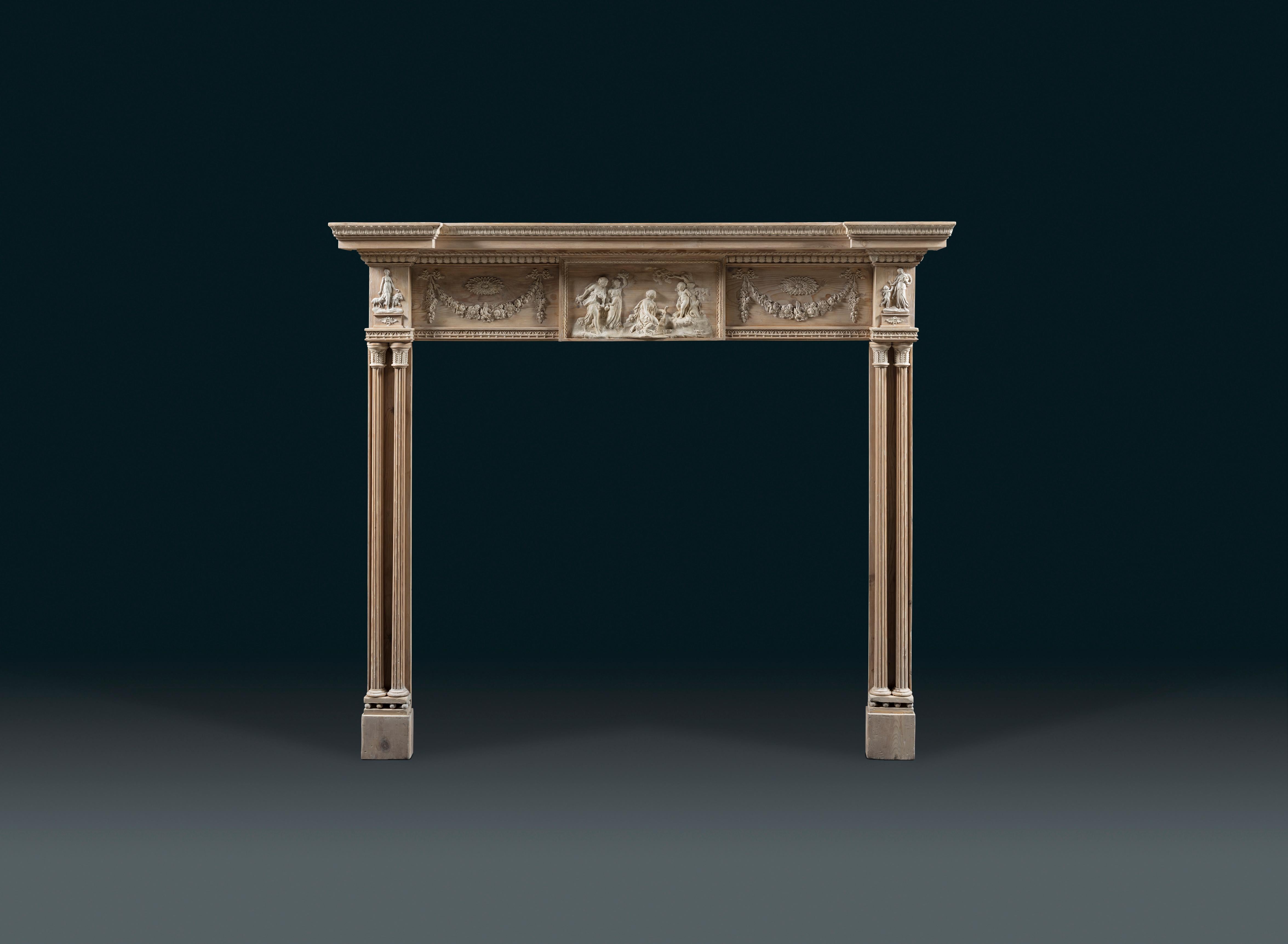 Late 18th Century Scottish Neoclassical Pine and Gesso Chimneypiece 1