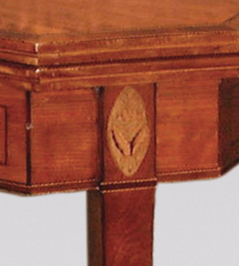 English Late 18th Century Sheraton Period Satinwood Card Table For Sale