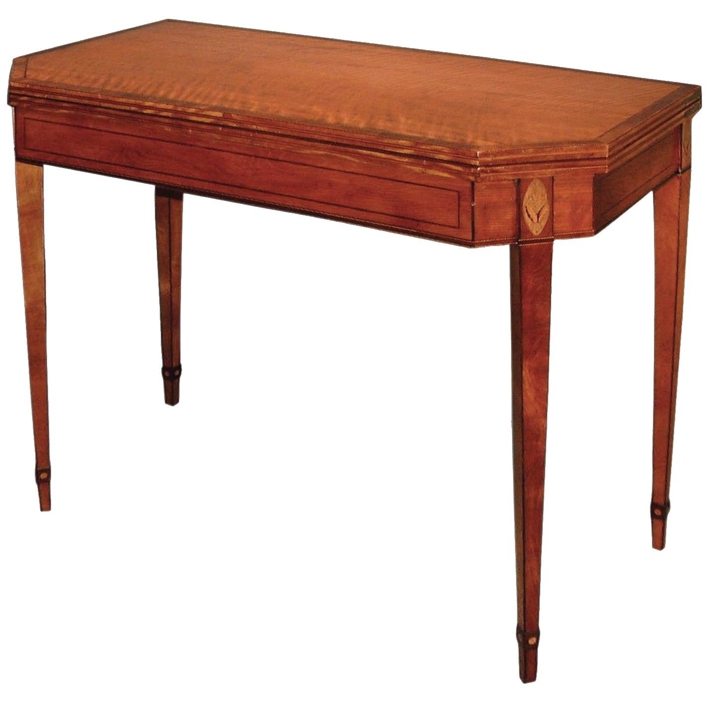 Late 18th Century Sheraton Period Satinwood Card Table For Sale