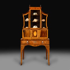 A Late 18th Century Sheraton Style Display and Writing Cabinet