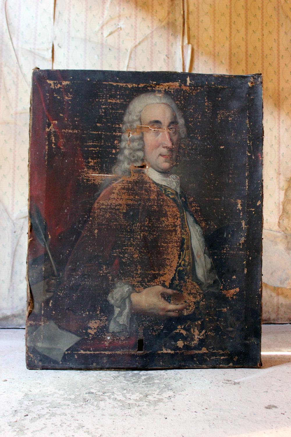 French School Oil on Canvas Portrait of a Gentleman, circa 1790-1800 8