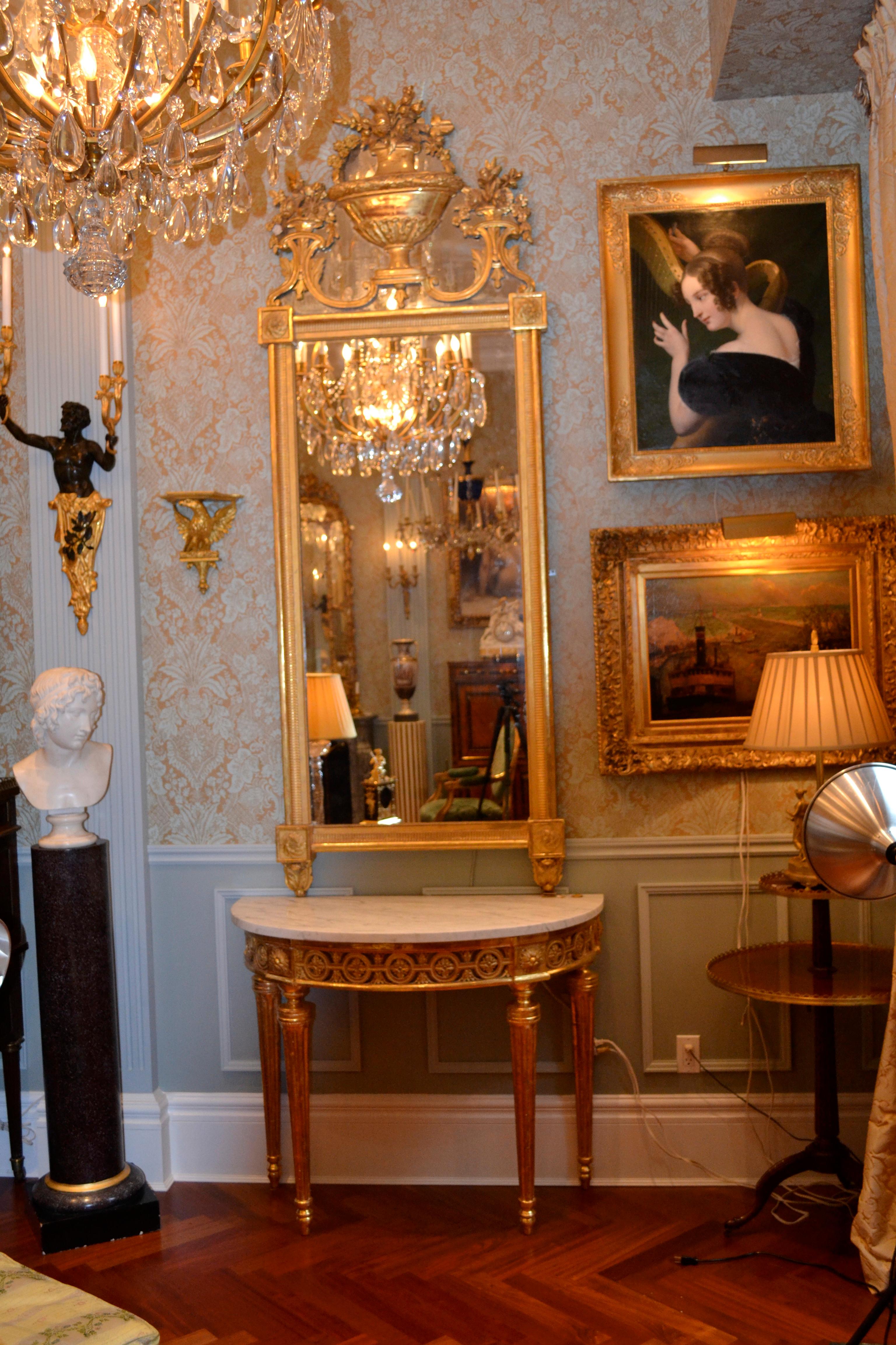 Miroir et console en bois doré de la fin du XVIIIe siècle en Italie en vente 12