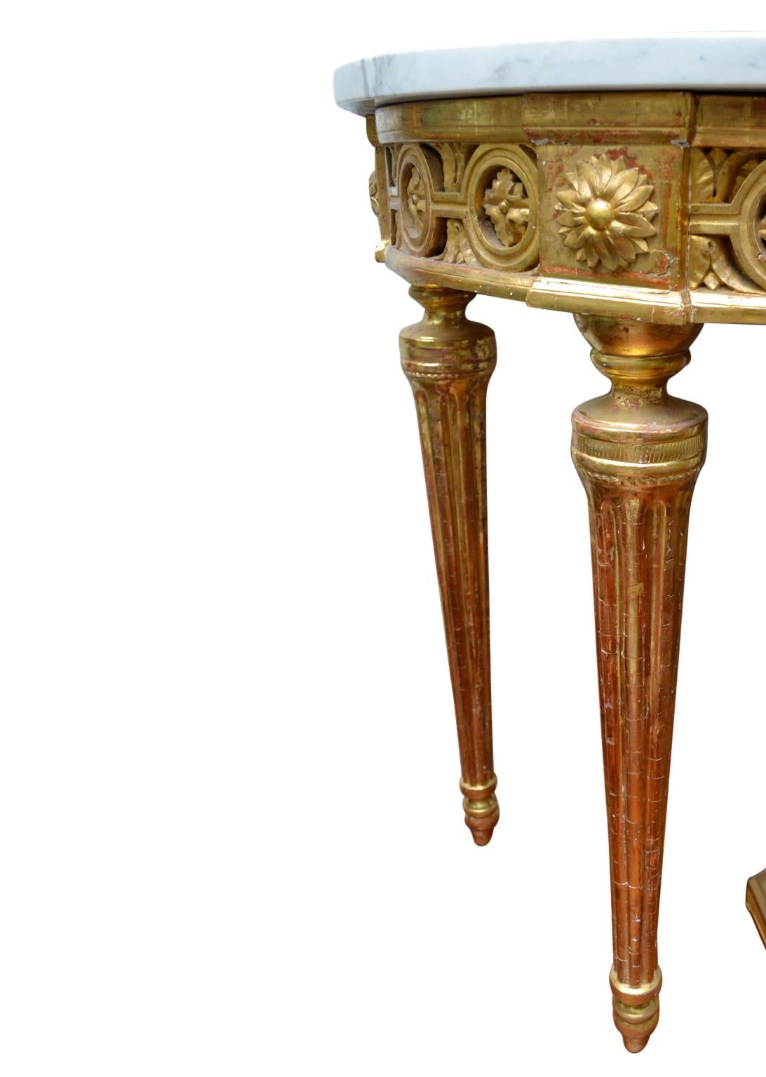 Miroir et console en bois doré de la fin du XVIIIe siècle en Italie en vente 7