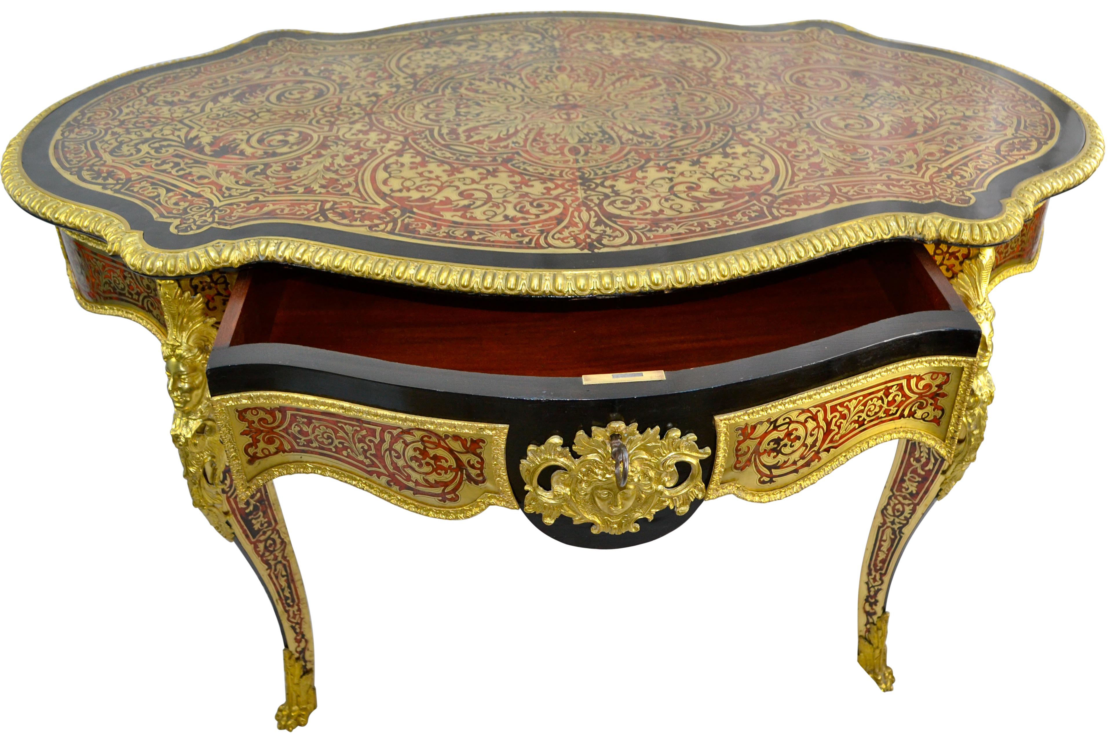 Napoleon III Late 19 Century Boulle French Centre Table and Desk