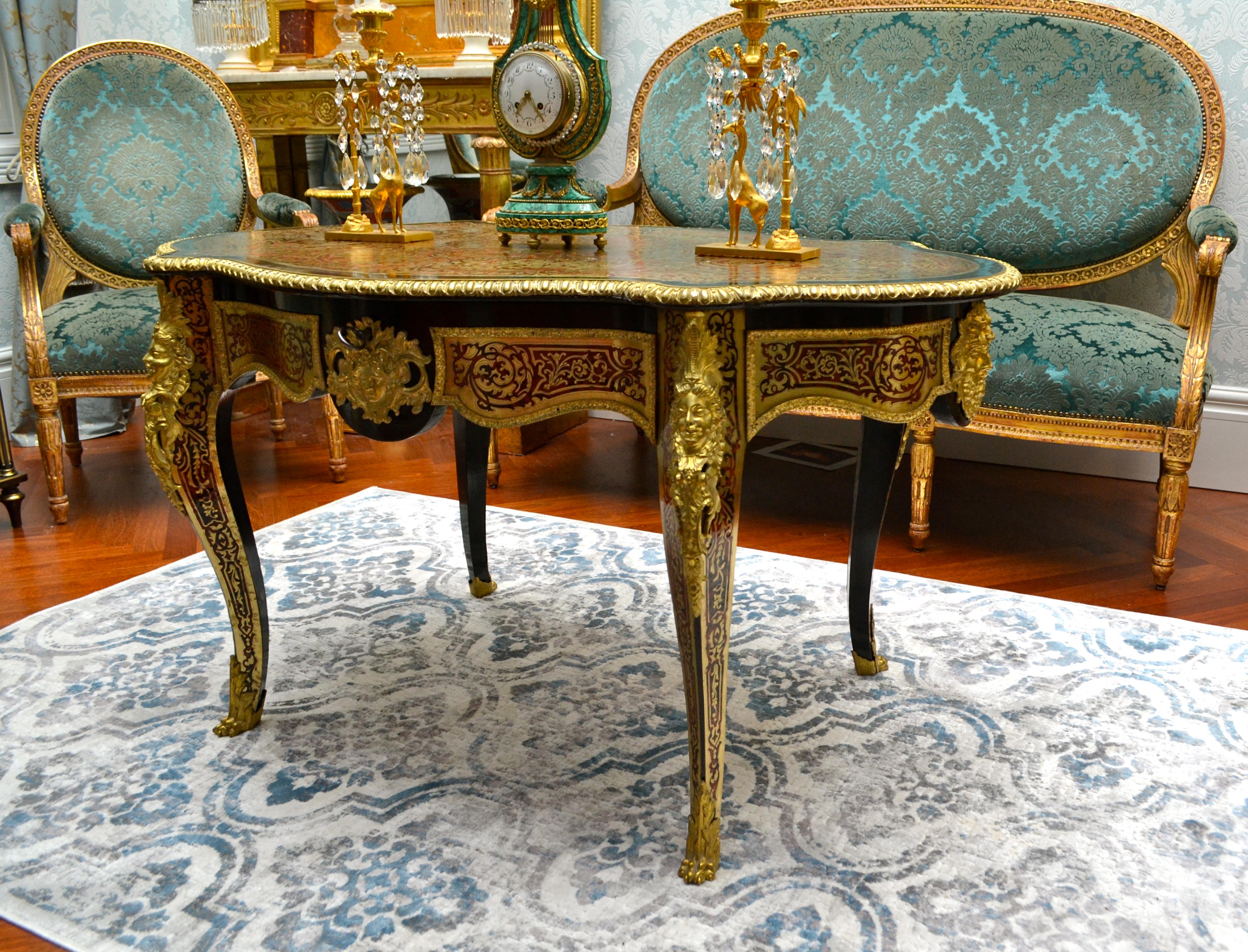 19th Century Late 19 Century Boulle French Centre Table and Desk