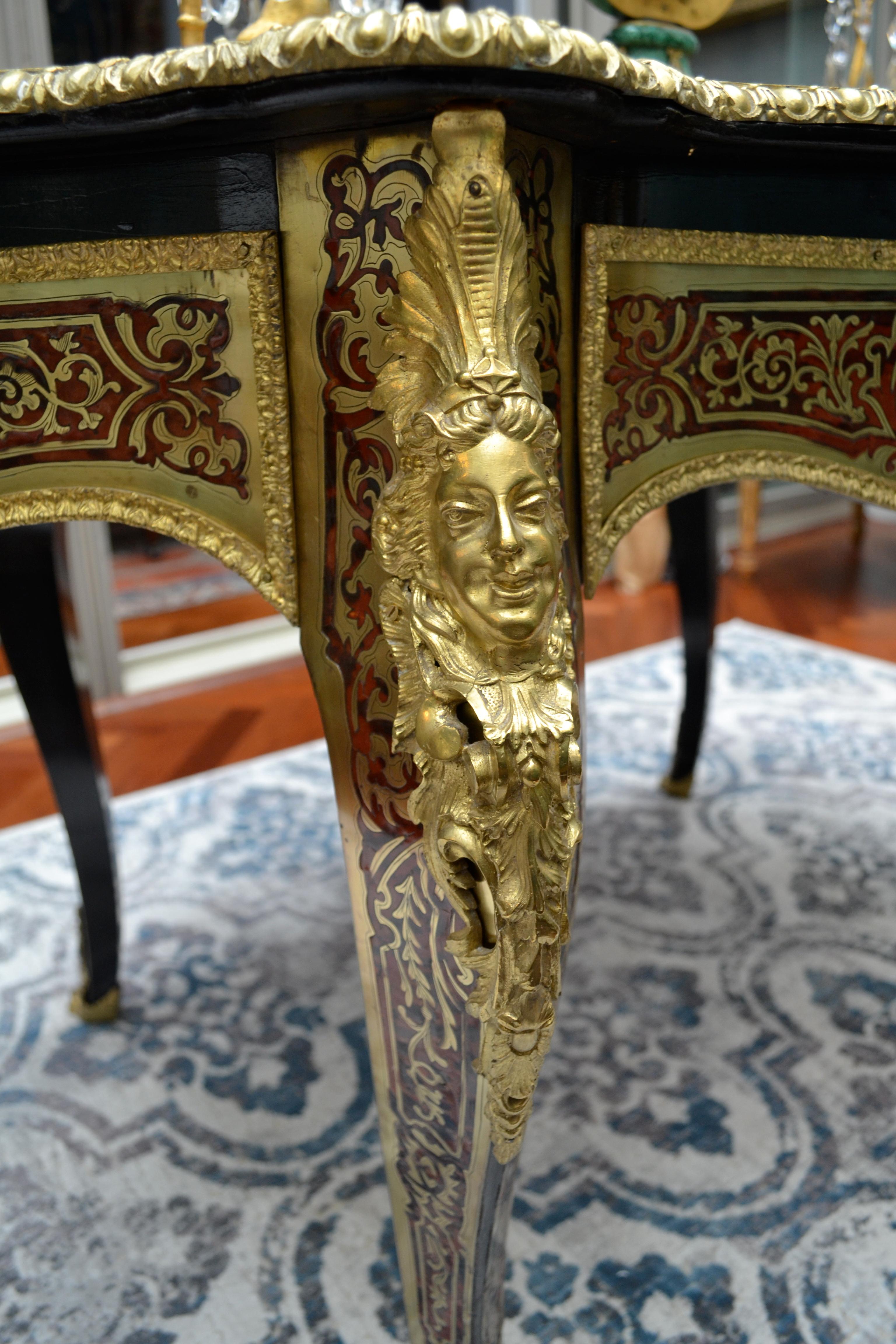 Late 19 Century Boulle French Centre Table and Desk 2