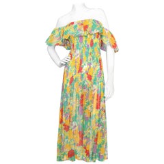 A Late 1970s Vintage Yves Saint Laurent Rive Gauche Floral Dress