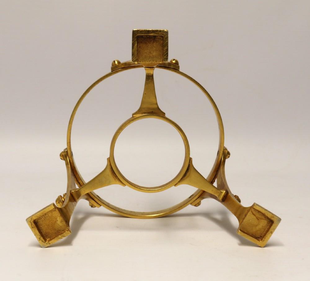 Brass Late 19th Century Aesthetic Movement Gilt Spirit Kettle and Stand For Sale