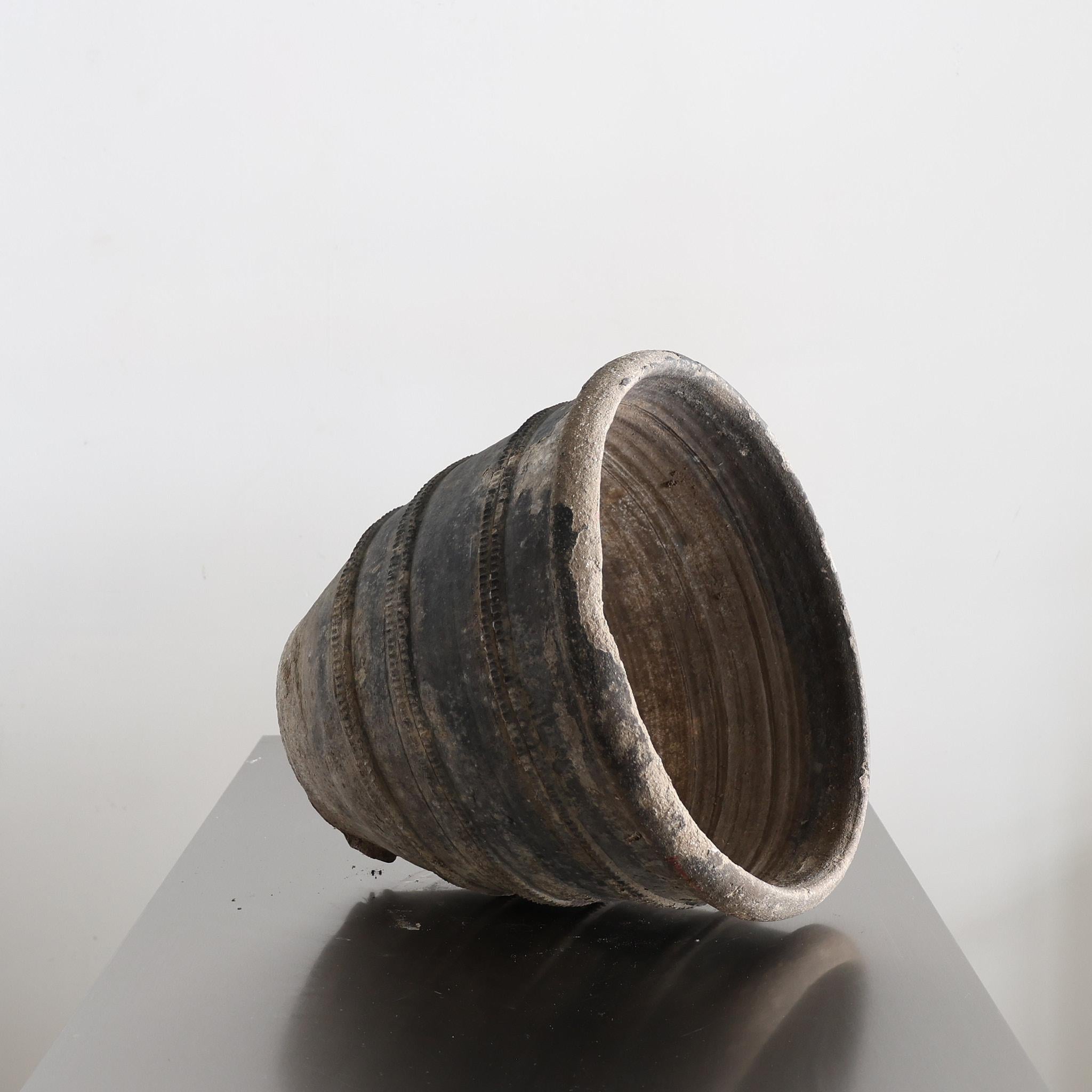 Late 19th Century A late 19th C. Black Catalan Cosi Pot Wabi Sabi