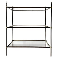 A Late 19th C French Brass Etagere with Three Adjustable Shelves