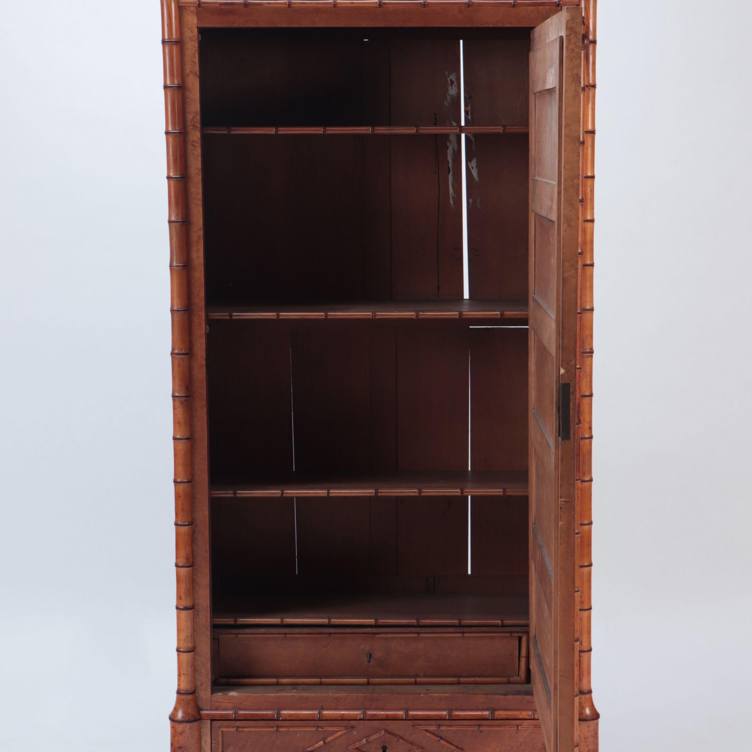 Late 19th C French Maple Faux Bamboo Armoire, C 1880 4