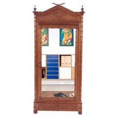 Late 19th C French Maple Faux Bamboo Armoire, C 1880