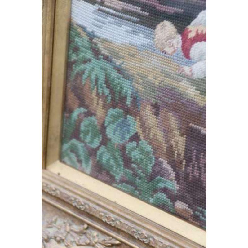 English Late 19th C Large Wool Work Picture Taken from John Constable's Painting C1900 For Sale
