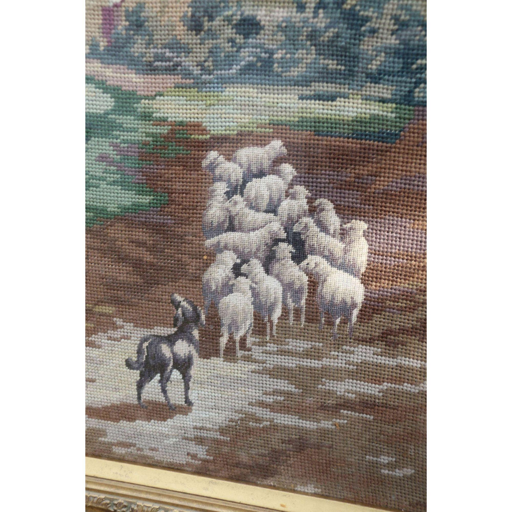 19th Century Late 19th C Large Wool Work Picture Taken from John Constable's Painting C1900 For Sale
