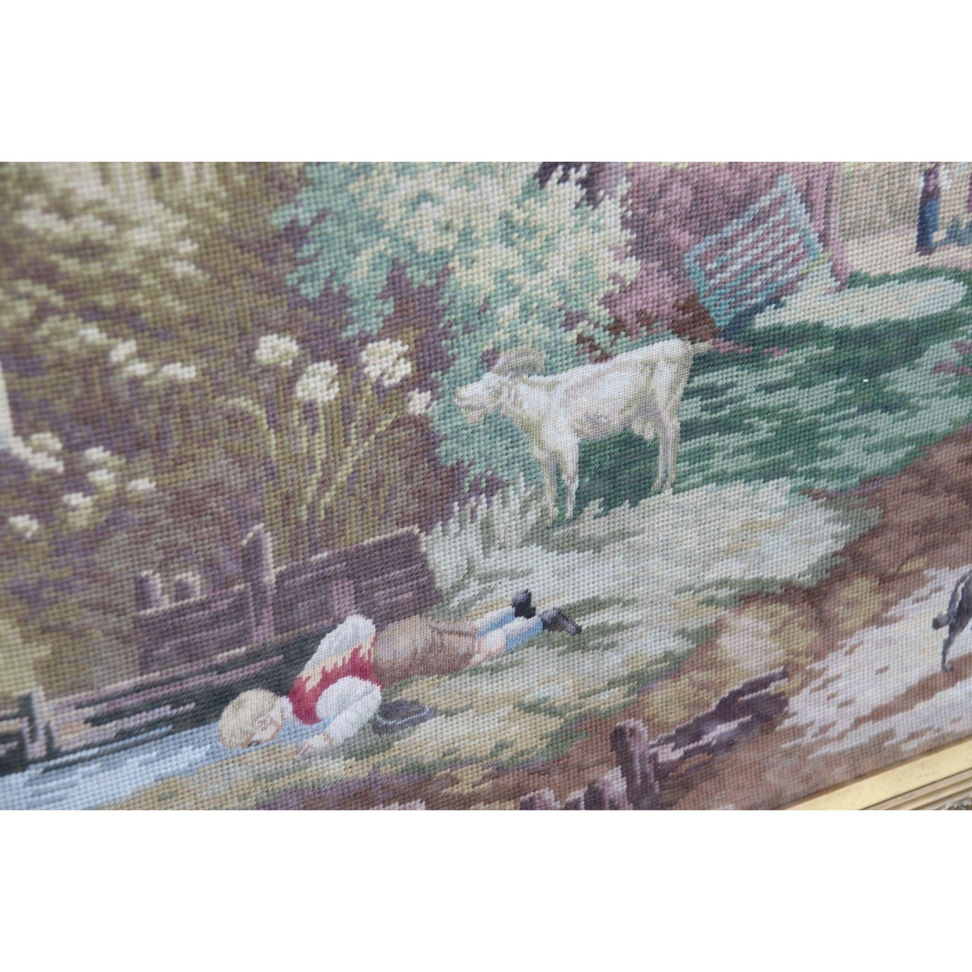 Late 19th C Large Wool Work Picture Taken from John Constable's Painting C1900 For Sale 1