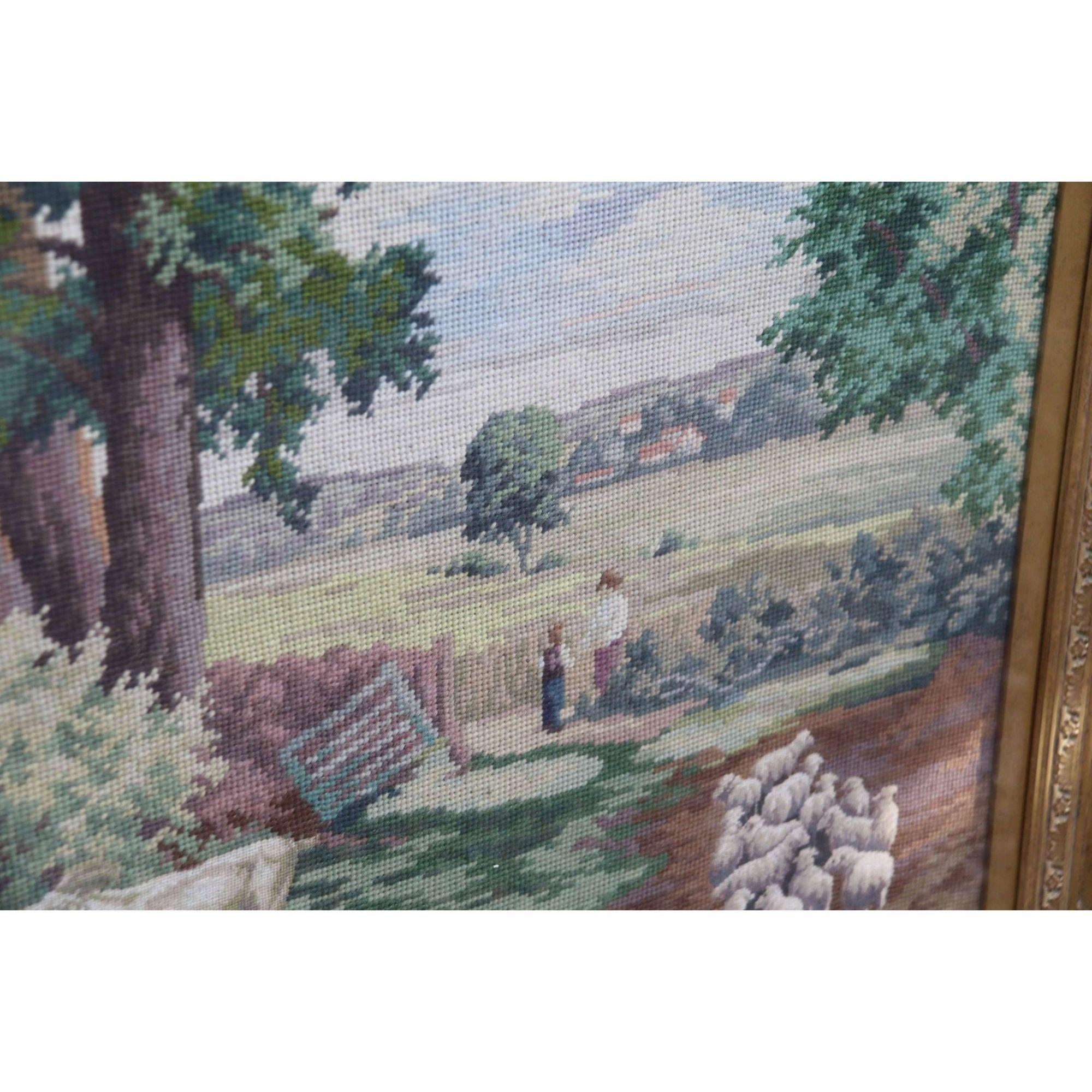 Late 19th C Large Wool Work Picture Taken from John Constable's Painting C1900 For Sale 2