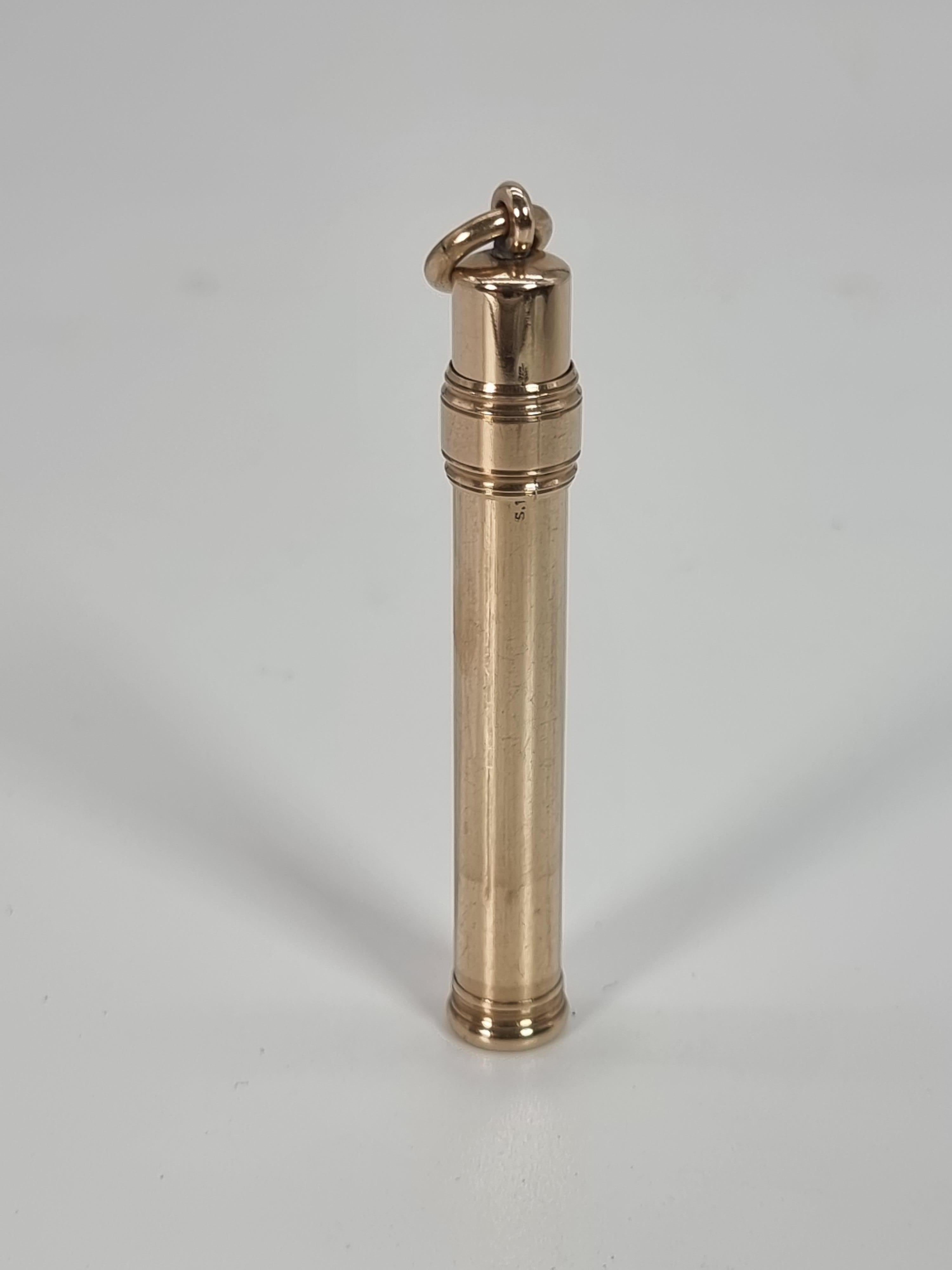 Late 19th Century A late 19th century 10ct gold Mordan and Co. sliding fob pencil, English c 1890
