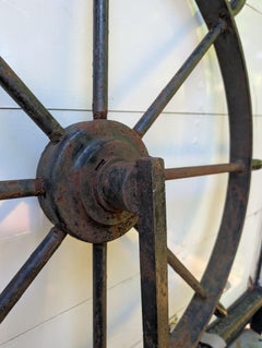 A late 19th Century Authentic Cast Iron Ships Wheel