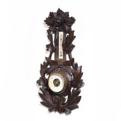 Late 19th Century Black Forest Barometer and Thermometer