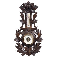 Late 19th Century Black Forest Barometer and Thermometer
