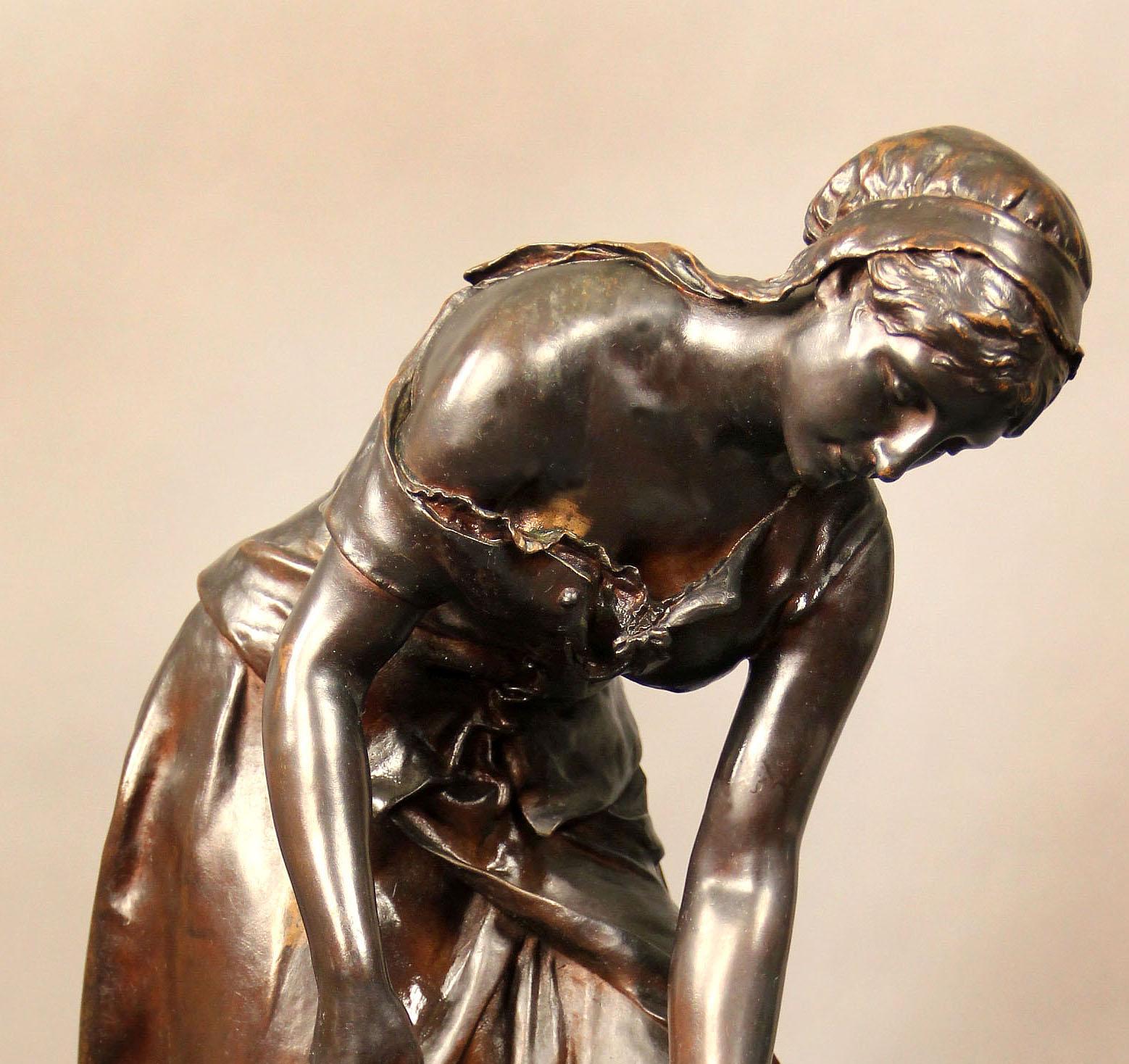 Belle Époque Scultura in bronzo della fine del XIX secolo intitolata 