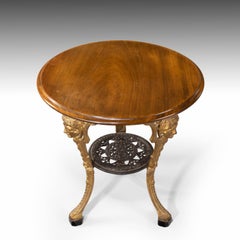 Late 19th Century Cast Iron and Mahogany Pub Table by Gaskell and Chambers