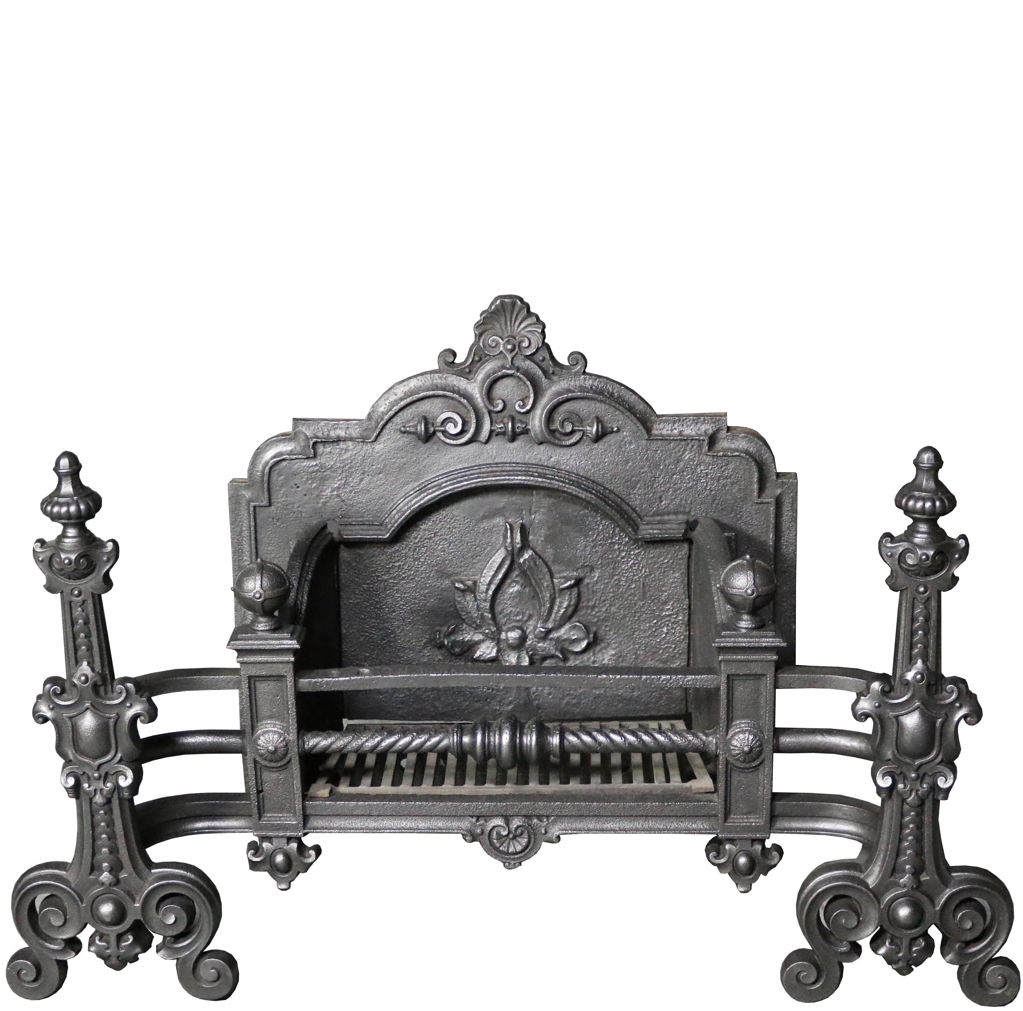 Late 19th Century Cast Iron Fire Grate For Sale 2