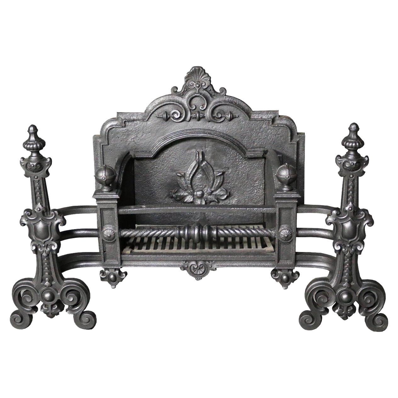 Late 19th Century Cast Iron Fire Grate For Sale