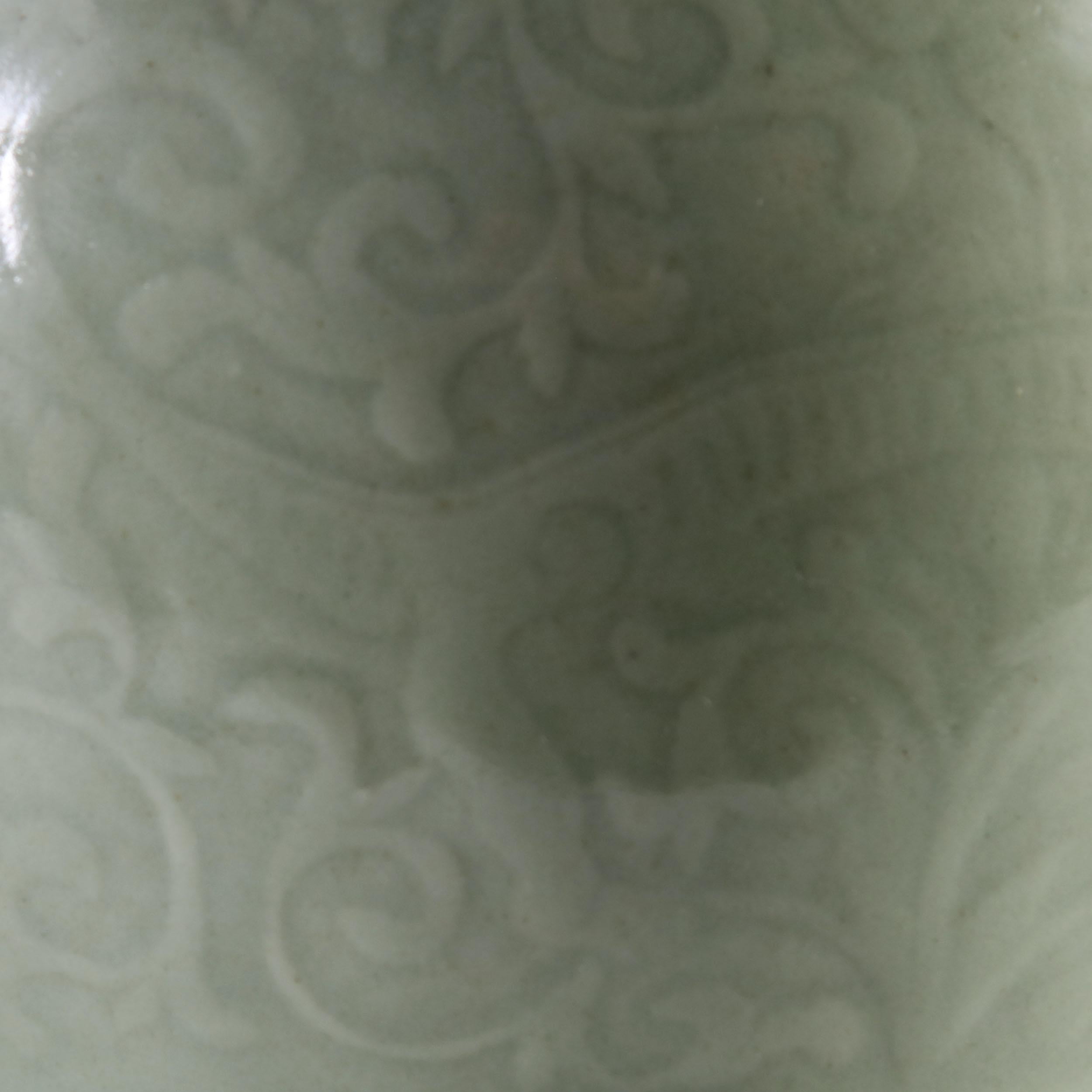 A late 19th century single Celadon vase with foliate decoration, now converted as a lamp.

Please note: lampshade not included.

Currently wired for the UK.