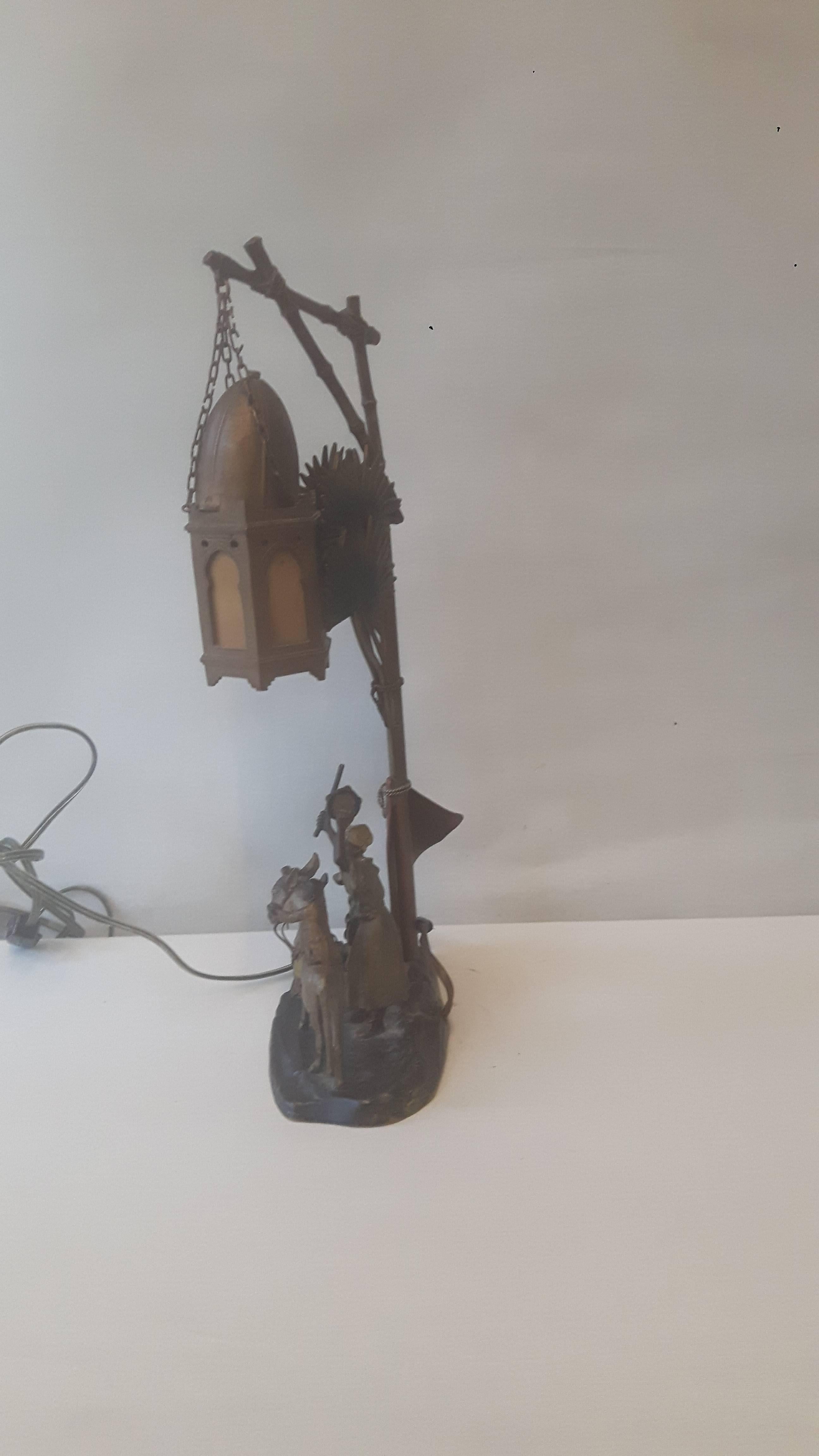Figura de bronce pintado en frío de finales del siglo XIX a la manera de Bergman Morisco en venta