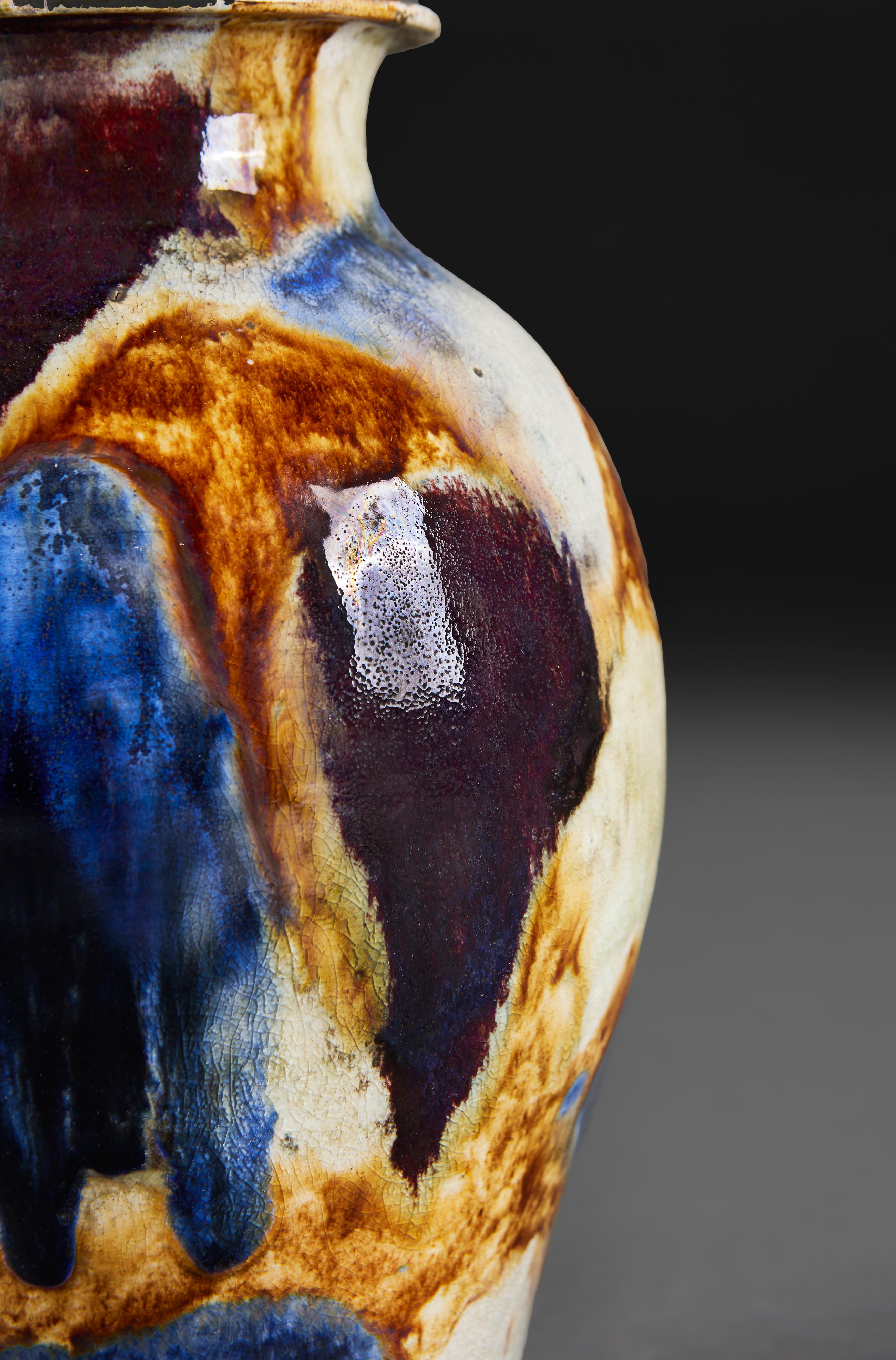 Chinois Vase flambé de la fin du XIXe siècle en vente